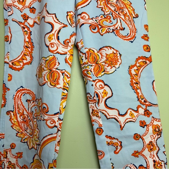 J. McLaughlin Pants Women's Orange And Blue Paisley Print Modal Spandex Size 10 - Picture 3 of 15